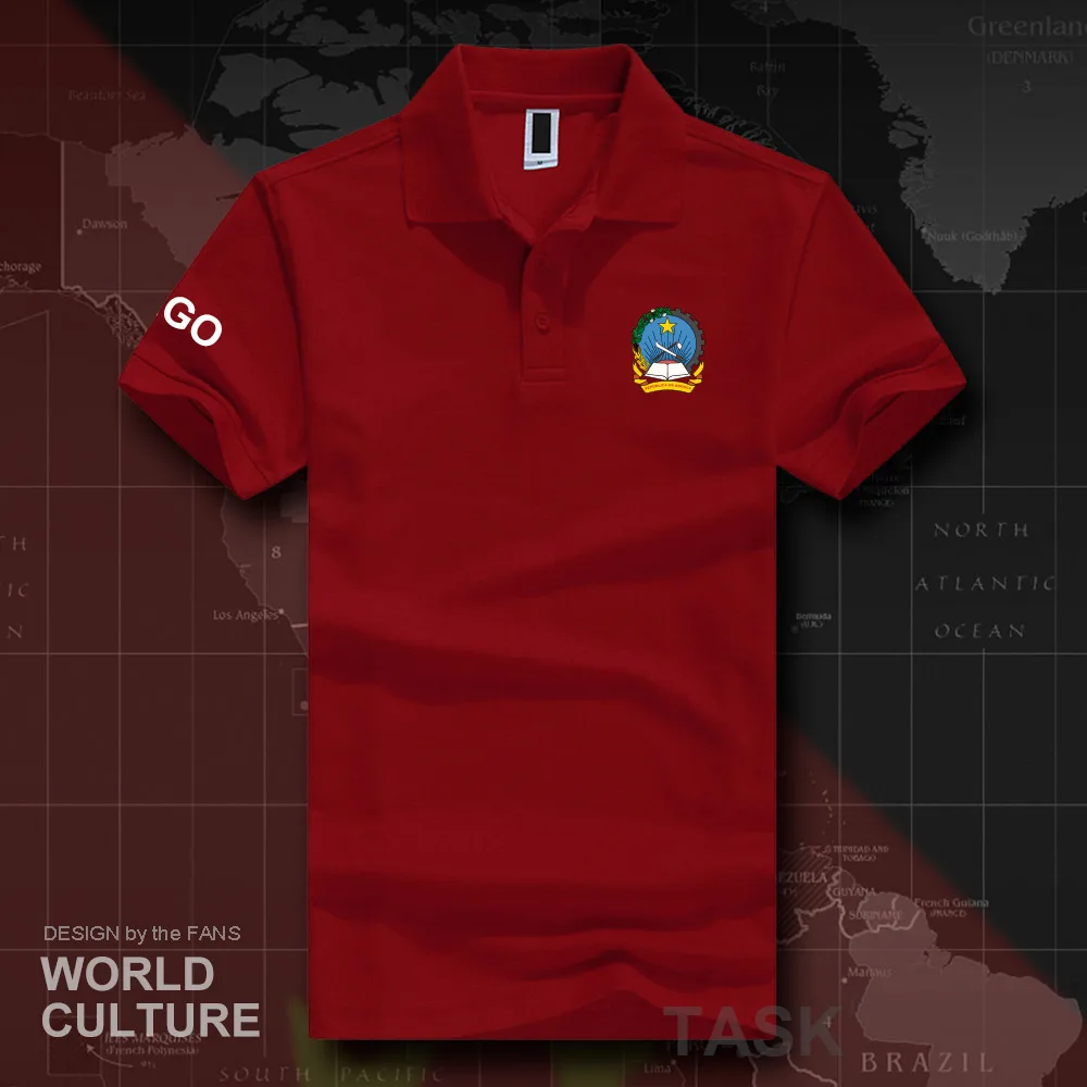 

Republic of Angola AGO polo shirts men short sleeve white brands printed for country 2018 cotton nation emblem new fashion