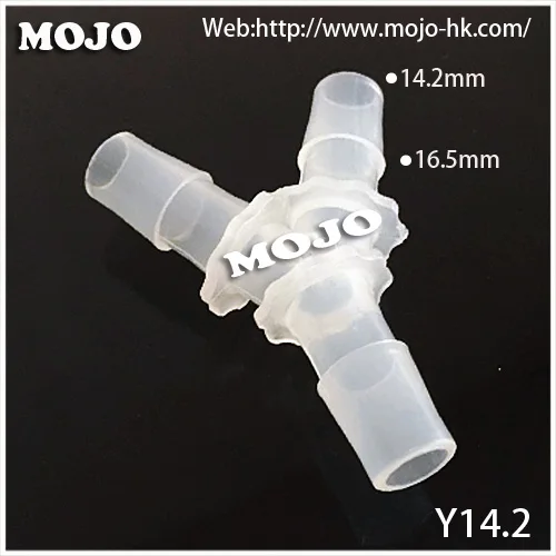 

2019 Free shipping!(1000pcs/Lots) MJ-Y14.2 9/16" PP hose joint Three way connectors 14.2mm Y type pipe fitting