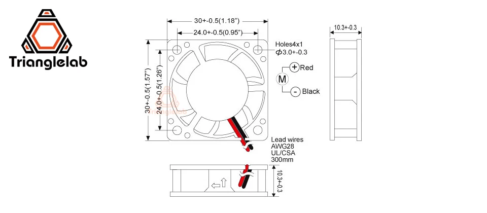 Trianglelab низкий уровень шума 3010 вентилятор 3d принтер Часть 30x30x10 мм вентилятор охлаждения 30 мм маленький DC 12 В/24 В Бесщеточный Охлаждающий вентилятор