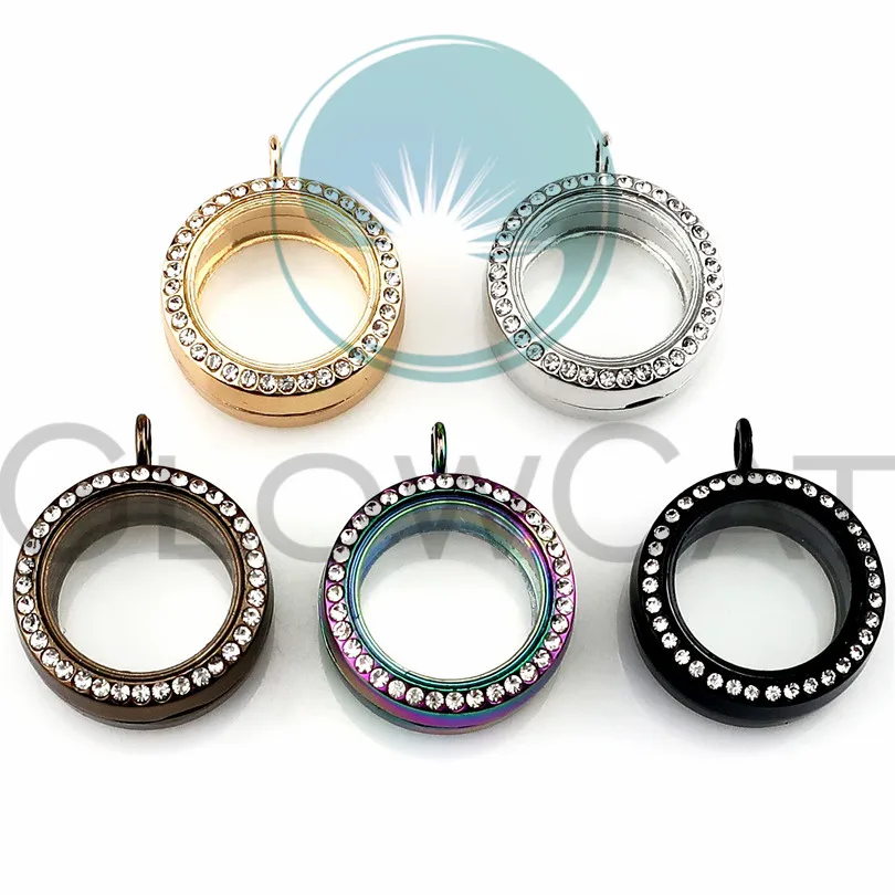 Mix Colors Floating Locket With Crystal Locket for 8mm Pearl