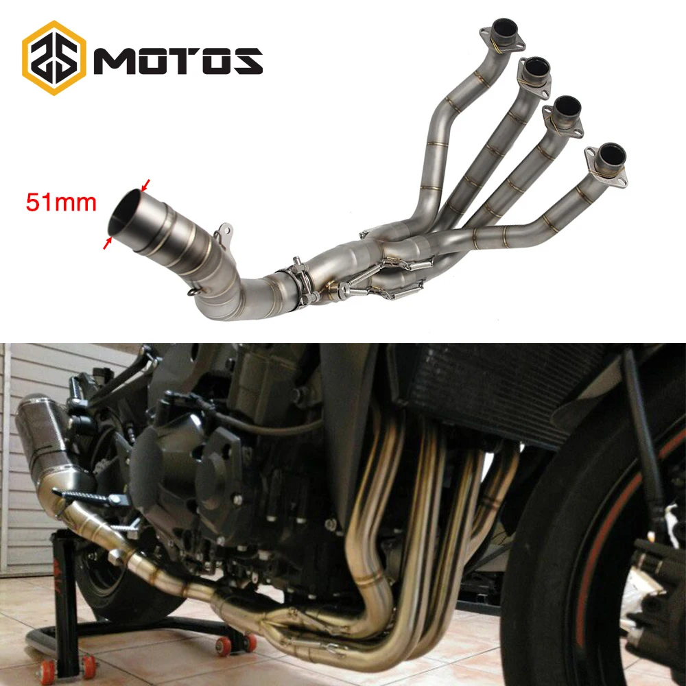 ZS MOTOS Motorcycle Stainless Steel Exhaust Contact Pipe For Kawasaki