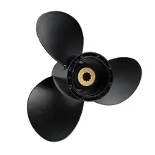 Черный алюминиевый лодочный подвесной Пропеллер для Suzuki 9,9-15HP черный 3 лезвия 10 сплайн зуб 9 1/4x11