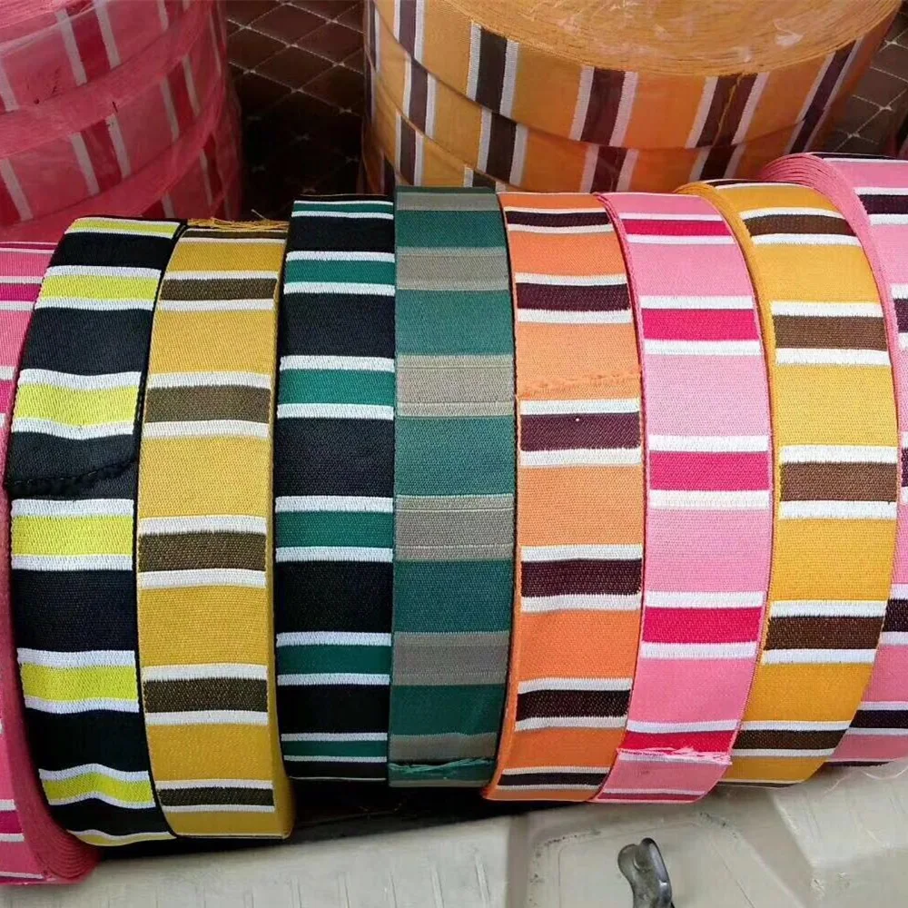 

45 yards/roll Wholesale of 5cm wide Heat Transfer Stripe Lattice Braided Belt Colored Guitar Webbing Luggage Accessories