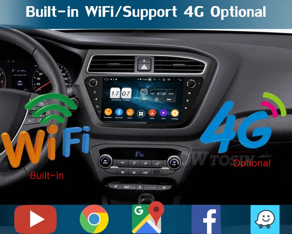 " ips 8Core 4+ 64G Android 9,0 автомобильный мультимедийный плеер для hyundai i20 LHD gps Радио DSP CarPlay Parrot BT