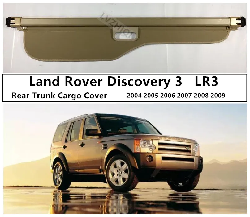 

For Land Rover Discovery 3 LR3 2004-2009 Rear Trunk Cargo Cover High Qualit Security Shield Car Accessories Black Beige