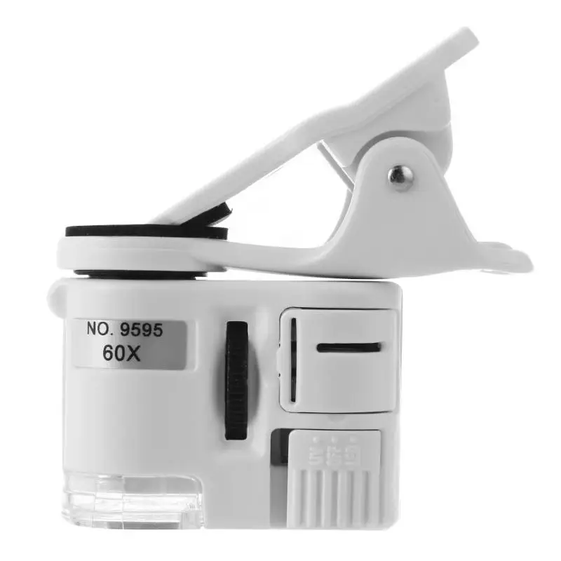 

Mobile Phone Microscope Universal 60X phone clip microscope Macro Lens Zoom Micro Camera Clip with LED Light