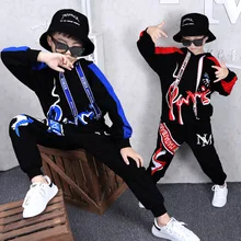 Одежда для мальчиков из 2 предметов г. Детские весенние комплекты новейший повседневный тренд, спортивный костюм из двух предметов с длинными рукавами в стиле хип-хоп подарок на Рождество и день рождения