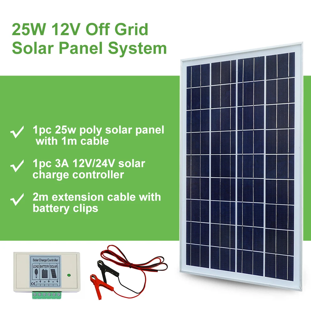 

25W 12V Polycrystalline silicon Solar Panel Solar Charger for 12V photovoltaic power home system