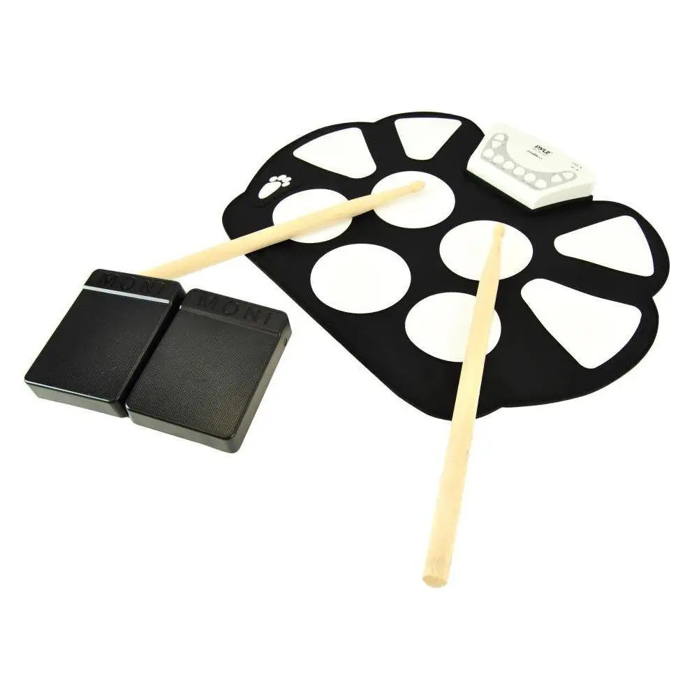 SLADE скручивающийся электронный барабанный коврик комплект цифровой USB MIDI клавиатура кремния Электрический барабан складной с барабанной палкой педаль