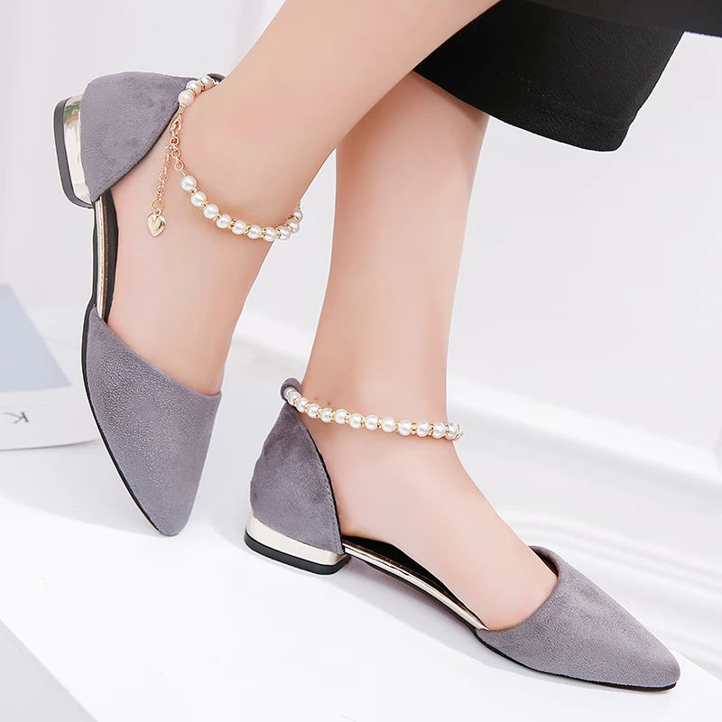 two piece ankle strap flat
