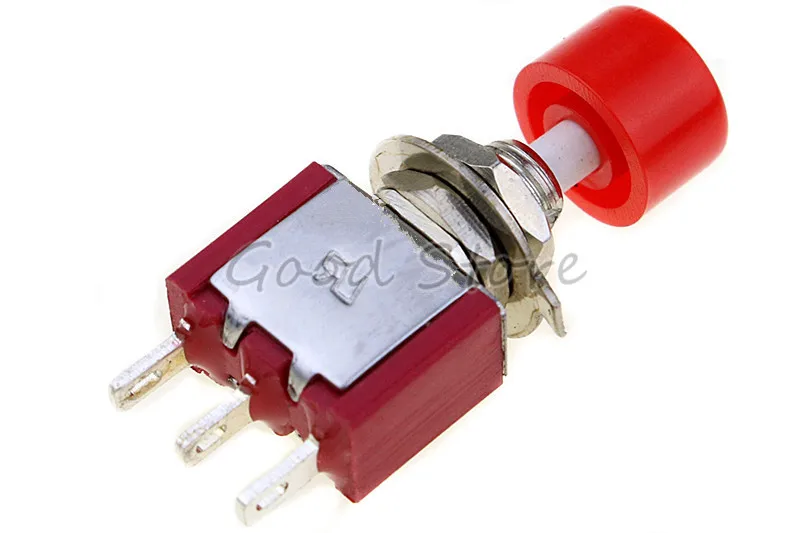 DS612 красный 3 контактный SPDT мгновенный AC 2A/250V 5A/120V кнопочный переключатель 1 NO