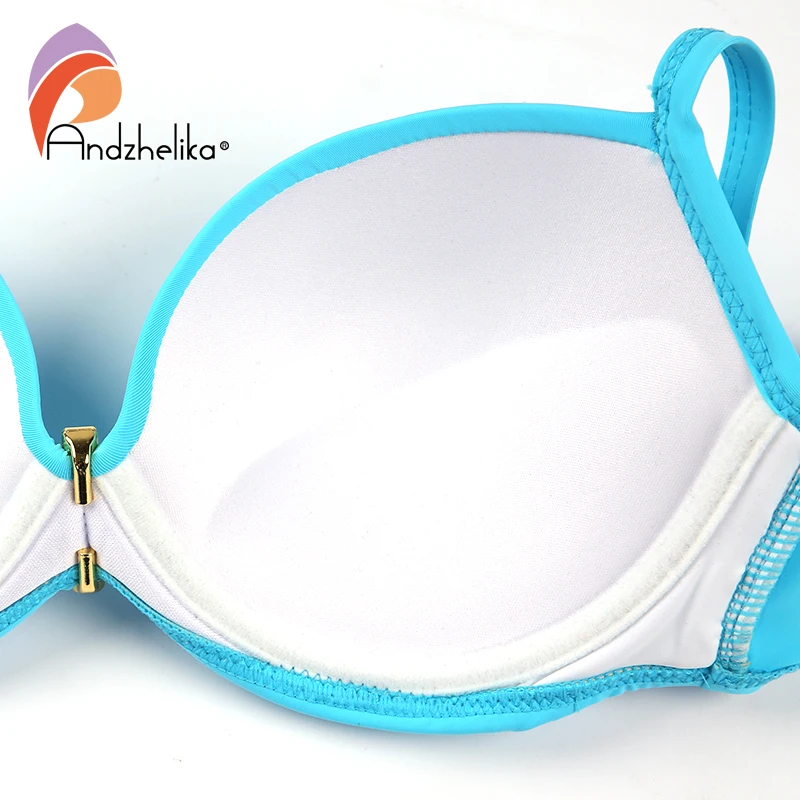 Andzhelika Sexy Bikini Swimwear Women Push Up Bikinis Set Women Bathing Suit Biquini Brazilian Bikini Set Solid Beachwear Female