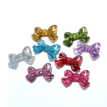 30 шт. смешанные полимерные блестящие галстуки-бабочки 25 мм кабошоны, украшения для скрапбукинга, аксессуары для творчества