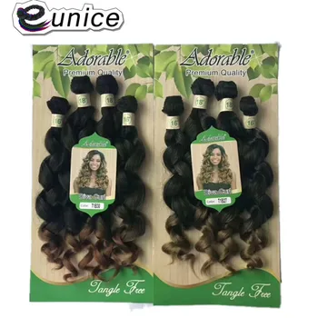 

Eunice Hair Bundles Pre-Colored 4PCS/Package Synthetic Hair Weave Ombre T1B/27/30 Ocean Wave 4 Color Available 200G For Women