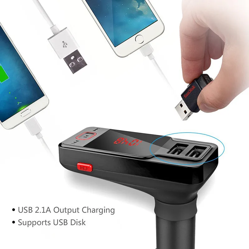 

Bluetooth Wireless Speaker Car Kit LCD FM Transmitter MP3 Dual USB Charger Support USB/AUX/TF Card Handsfree Auto Accessories