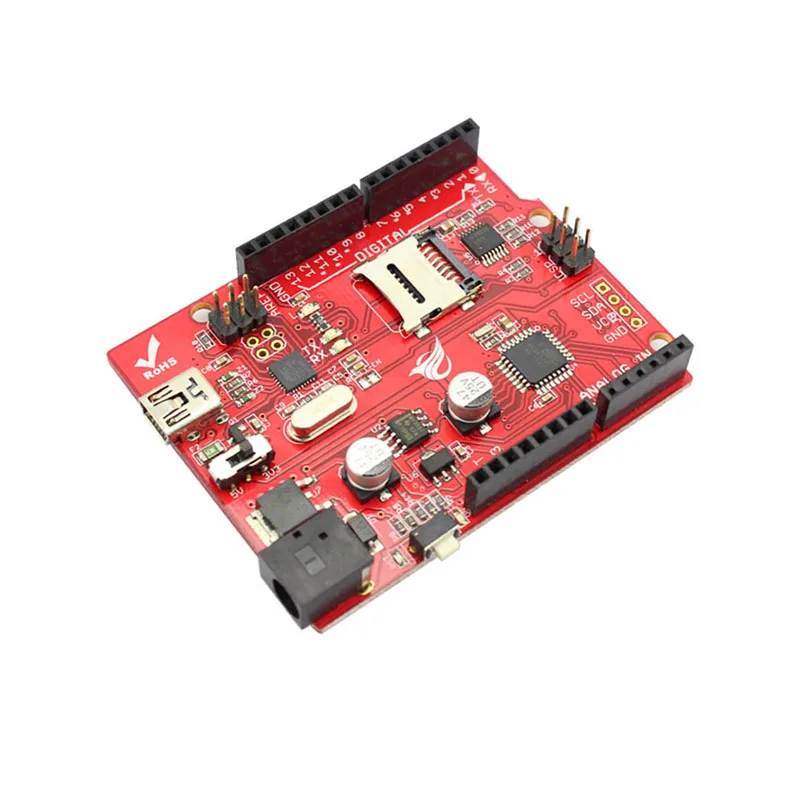 

Elecrow Microcontroller Board Crowduino Uno SD V1.5 for Crowduino Uno Atmega328P With Mini USB Cable SD Microcontroller
