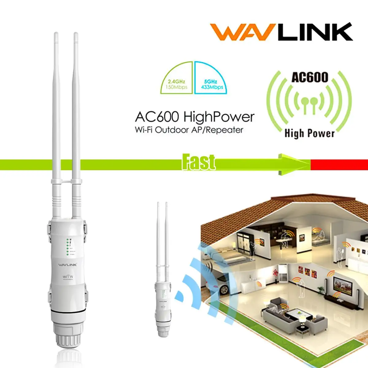 Wavlink беспроводной водонепроницаемый 2,4g/5g WiFi повторитель сигнала усилитель Wi-Fi расширитель сигнала Усилитель Wps шифрование