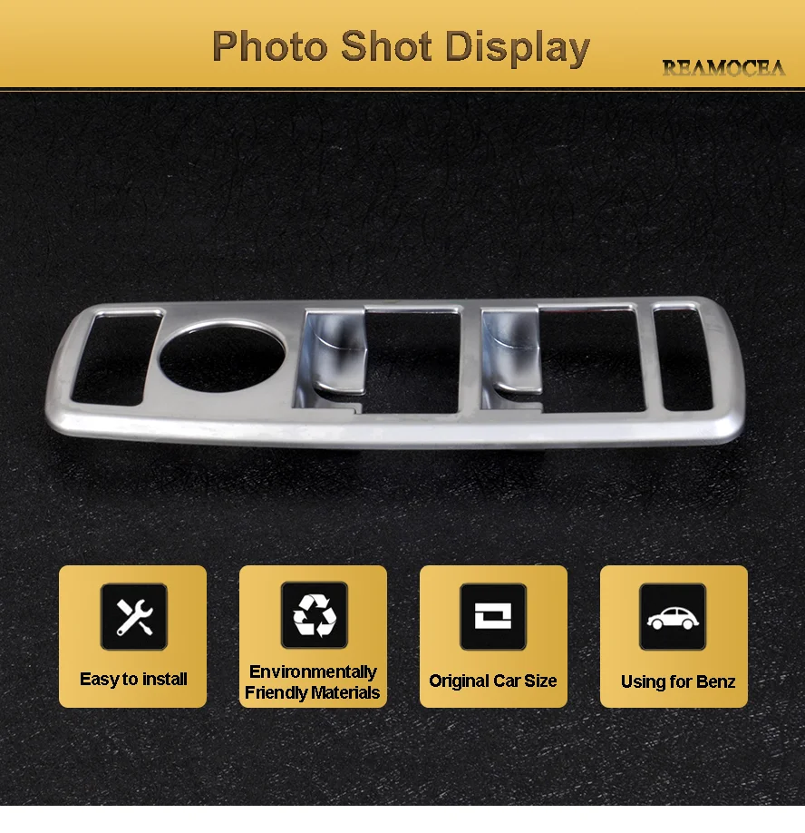 4Chrome Car Window Glass Switch Cover Trim For Mercedes Benz A W176 B W246 C W204 E W212 GLA CLA W117 CLS W218 GLK Accessories