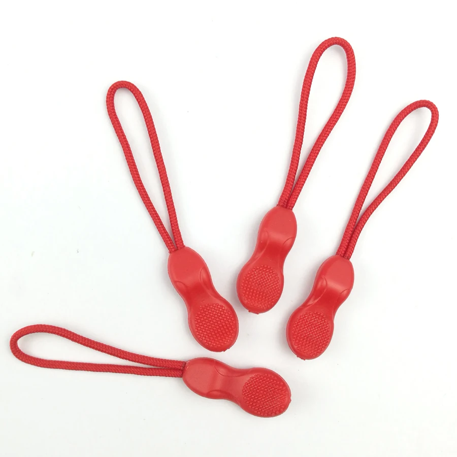 10Pcs/lot PVC Zipper Pull Cord Zipper Rope Pull Puller End Fit Rope Tag