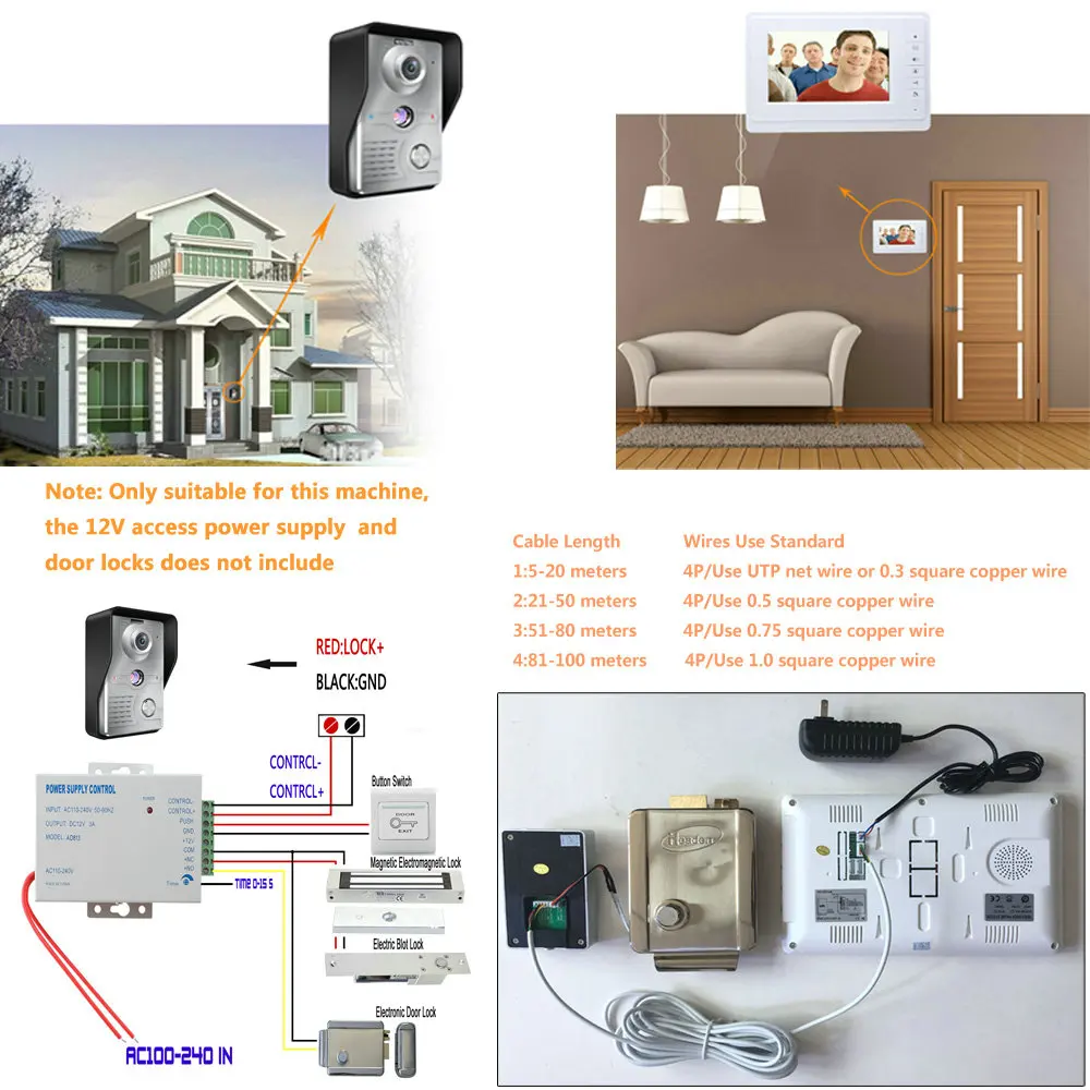 FREE SHIPPING 7 inch LCD Color Video door phone Intercom System Weatherproof Night Vision Camera Home Security FREE SHIPPING 7 inch LCD Color Video door phone Intercom System Weatherproof Night Vision Camera Home Security