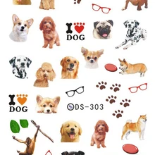 Rocooart DS303 переводные наклейки для ногтей с водой в стиле Харадзюку, милые наклейки для ногтей в виде собак, наклейки для маникюра, наклейки для ногтей