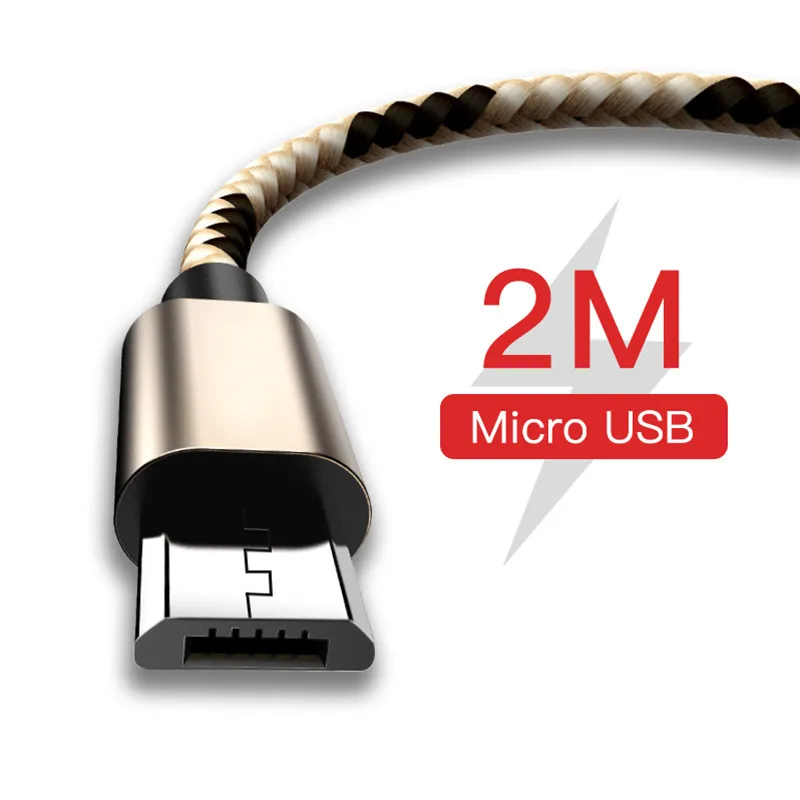 Micro USB нейлоновый кабель для быстрой зарядки Samsung Galaxy A10 A6 Huawei Y5 Y7 P Smart 2019 Xiaomi 7a Redmi Note