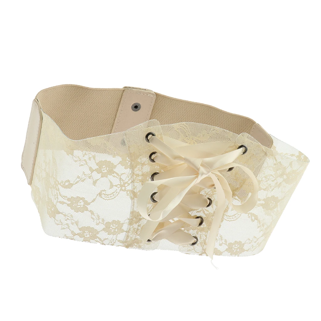 2019 New Black Beige Wide Corset Lace Belt Female Self Tie Obi Cinch Waistband Belts for Women Wedding Dress Decor Accessory