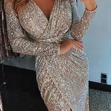 Лонгслив бледно-палевый сексуальный вечернее платье Русалка Платья С v-образным вырезом короткий спереди длинный сзади Формальные блестками Синий Зеленый Выпускные платья