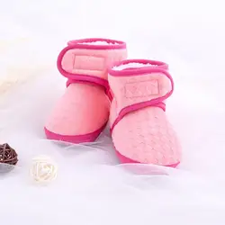 Обувь для младенцев зимняя теплая обувь Infantil милый Обувь для мальчиков Обувь для девочек с хлопковой подкладкой Сапоги и ботинки для
