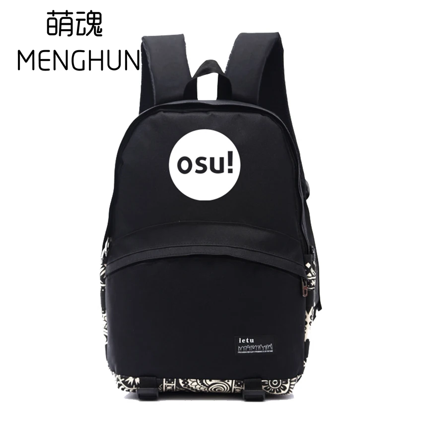 Прекрасный музыкальный ритм игры OSU рюкзак Osu! Вдохновленный подарок для фанатов Игры Рюкзаки черные нейлоновые школьные сумки nb213 - Цвет: VER2