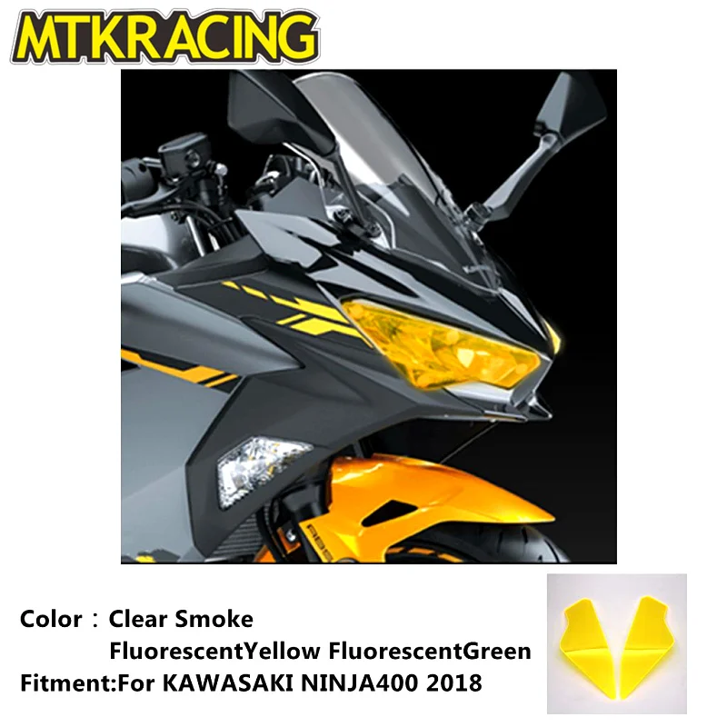 

MTKRACING Headlight Protector Cover Screen Lens For KAWASAKI NINJA400 NINJA 400 2018