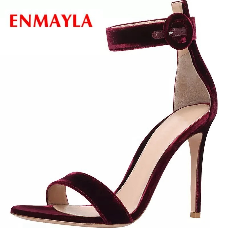 

ENMAYLA Buckle Strap Casual Womens Sandals High Heel Sandals Women Shoes Summer Shoes Size34-43 ZYL2365
