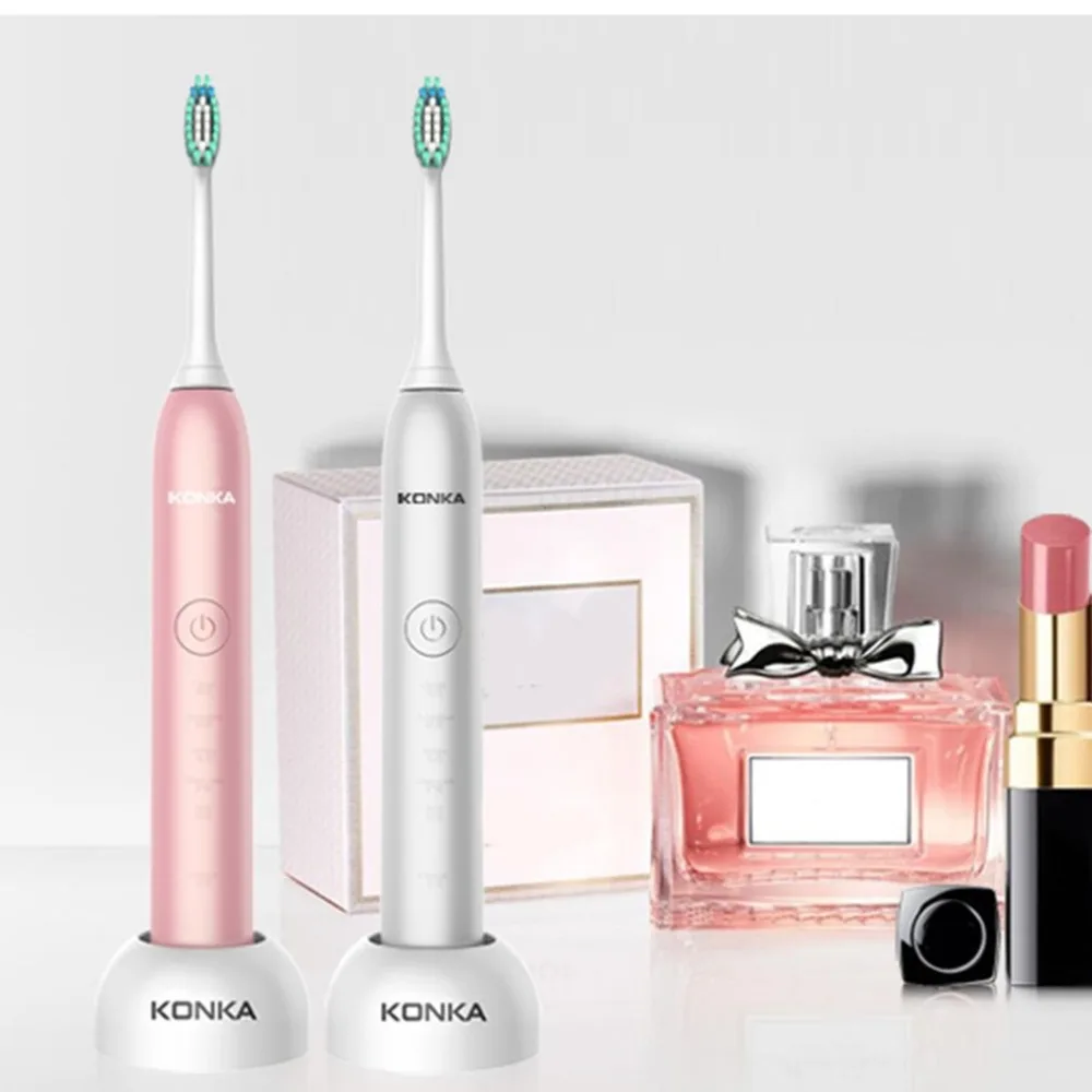 

KONKA Electric Toothbrush Ultrasonic Adult Waterproof Soft Brushing Tooth Brushes Whitening Smart Timer Deep Clean Mode Toothbru