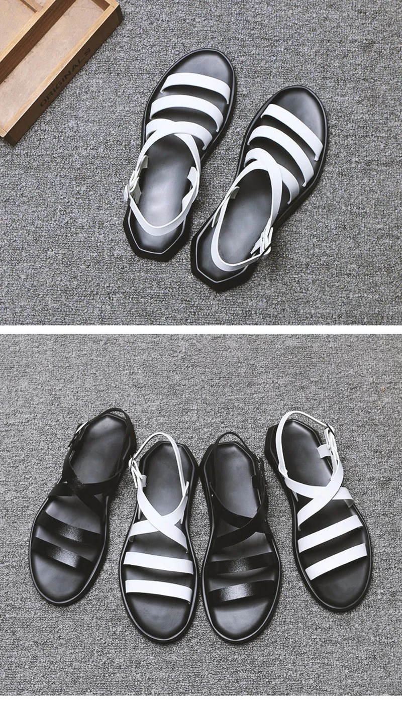 Г. летние мужские сандалии мужская кожаная обувь пляжные сандалии на плоской подошве мужские черные и белые туфли мягкие удобные A1151