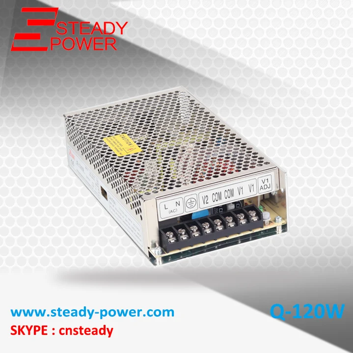 

High Quality 120W Quad Output LED Power Supply 5V/8A 12V/2A 24V/2A -12V/1A (Q-120D)