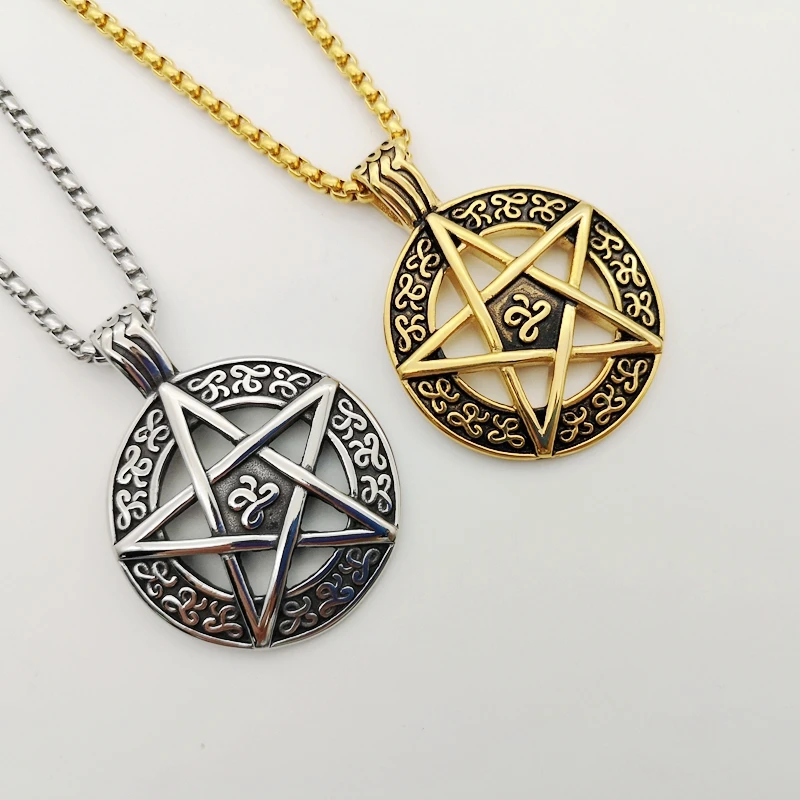 Gold pentacle necklace Clearance
