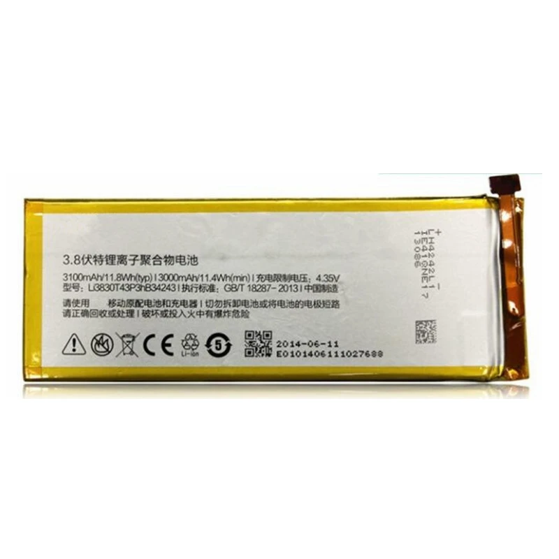 

Rush Sale Limited Stock Retail 3100mAh LI3830T43P3HB34243 New Replacement Battery For ZTE Nubia Z7 Max NX505J