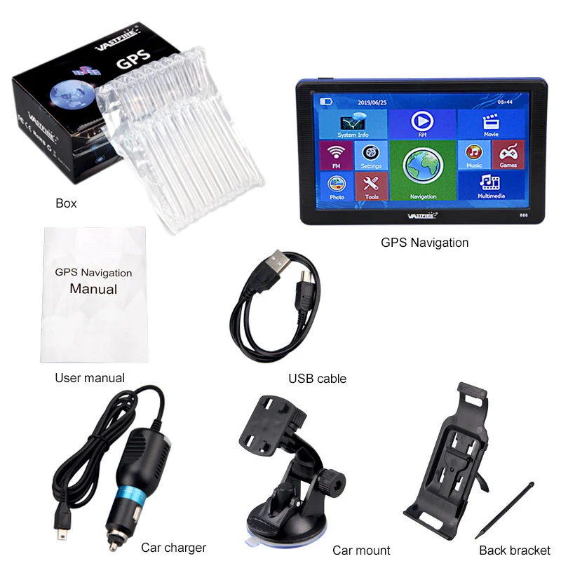 

7" inch HD Car GPS Navigation Sat Nav 256/8GB Navigators Bluetooth AV-IN FM MP3/MP4 Players