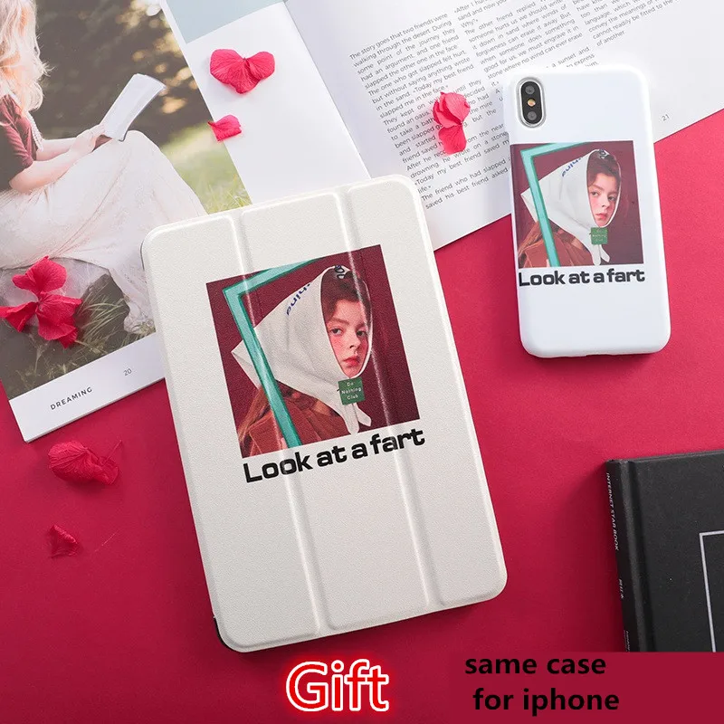 

Cute Girl Mini4 Magnet Flip Cover For iPad Pro 9.7" 10.5 12.9 Air Air2 Mini 1 2 3 4 Tablet Case for new ipad 9.7 2017 2018 a1893