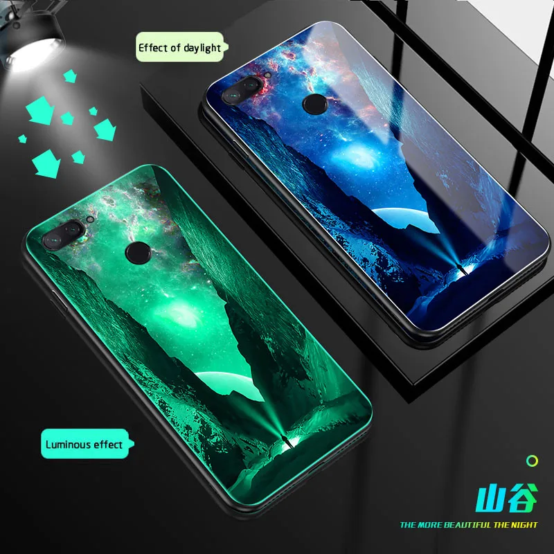 Светящийся стеклянный чехол для телефона s для Xiaomi Redmi 6 6A pro, роскошная Противоударная задняя крышка для Xiaomi Redmi Note 6, блестящий стеклянный чехол - Цвет: 2