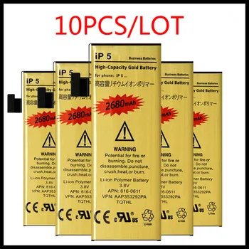 

10pcs/lot For iphone5 battery Zero-cycle High Capacity Golden Battery for iPhone 5 Battery