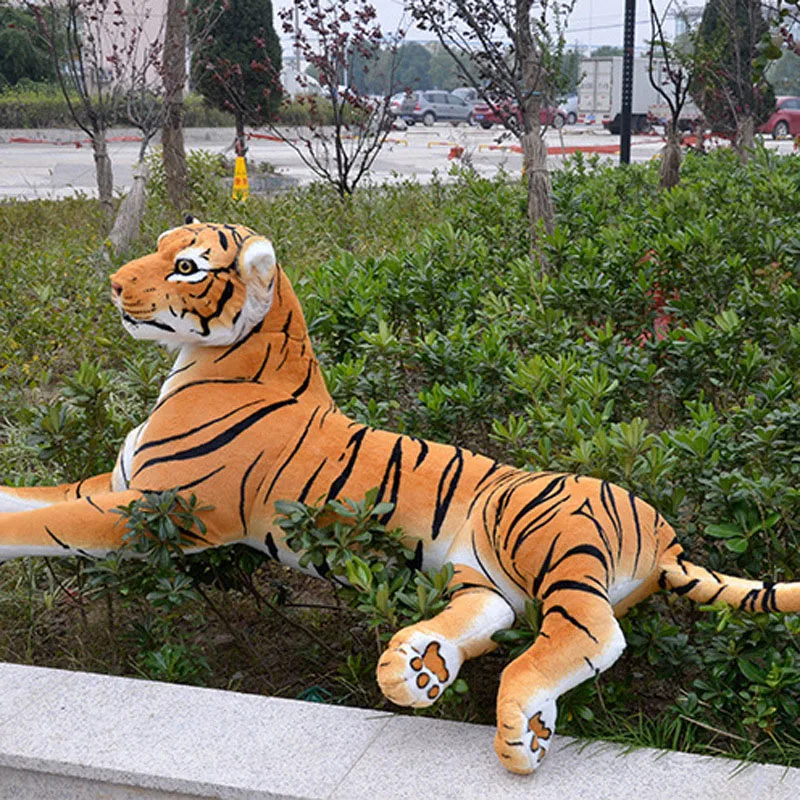 Креативная большая плюшевая кукла с изображением тигра, наполненная PP хлопком, красочная мягкая подушка для тела, игрушки для украшения дома, лесное животное
