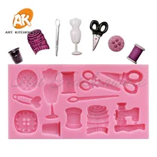 Ножницы кухонные инструменты 3D силиконовая форма для помадки для украшения торта детский инструмент силиконовая форма для мыла украшения для кексов SM-306