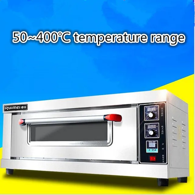 Best Offers 380V 50~400 Degree Celsius Professional Commercial Electric Oven 1 layer 2 Trays Electric Pizza Oven Baking Bread Cake Egg Tart