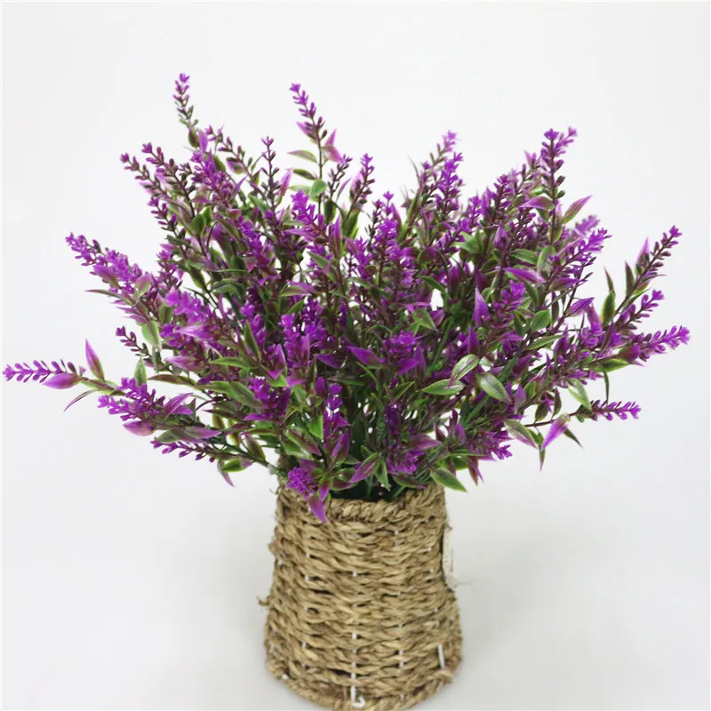 JAROWN Artificial Plants Fake Plastic Lavender 7 Branch Simulation Plastic Flower Bouquet For Wedding Home Party Decoration (9)