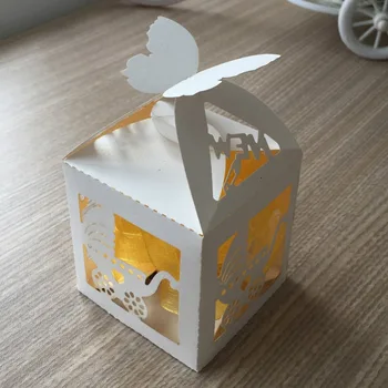 

50Pcs Laser Cut Baby Carriage Children'day Party Dinner Decoration Baby Shower Candy Gift Box Birthday Package Cupcake Mini Box