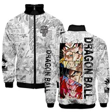 Японского Аниме Драконий жемчуг Гоку 3D куртка для мужчин и женщин Harajuku хип хоп стиль толстовки Повседневная толстовка на молнии со стоячим воротником
