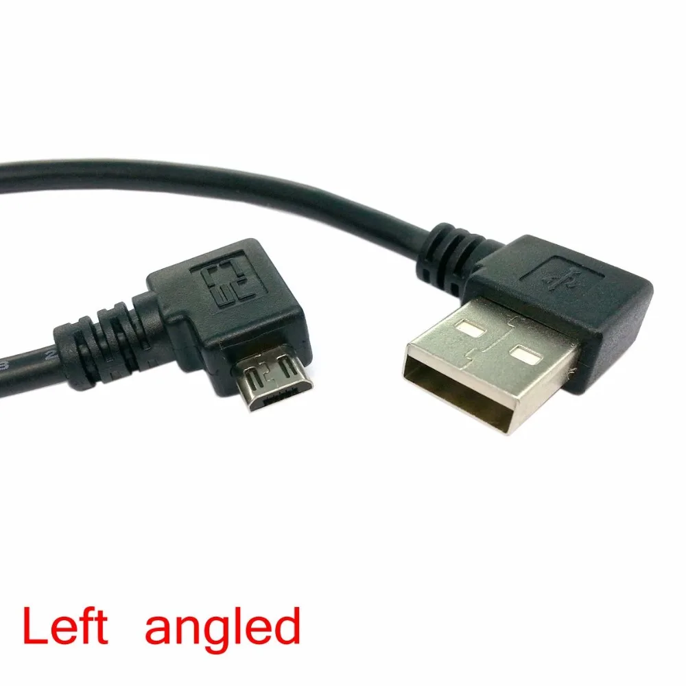 Под прямым углом 90 градусов Micro USB мужчина к USB слева в углу данных зарядный кабель 0.2 м