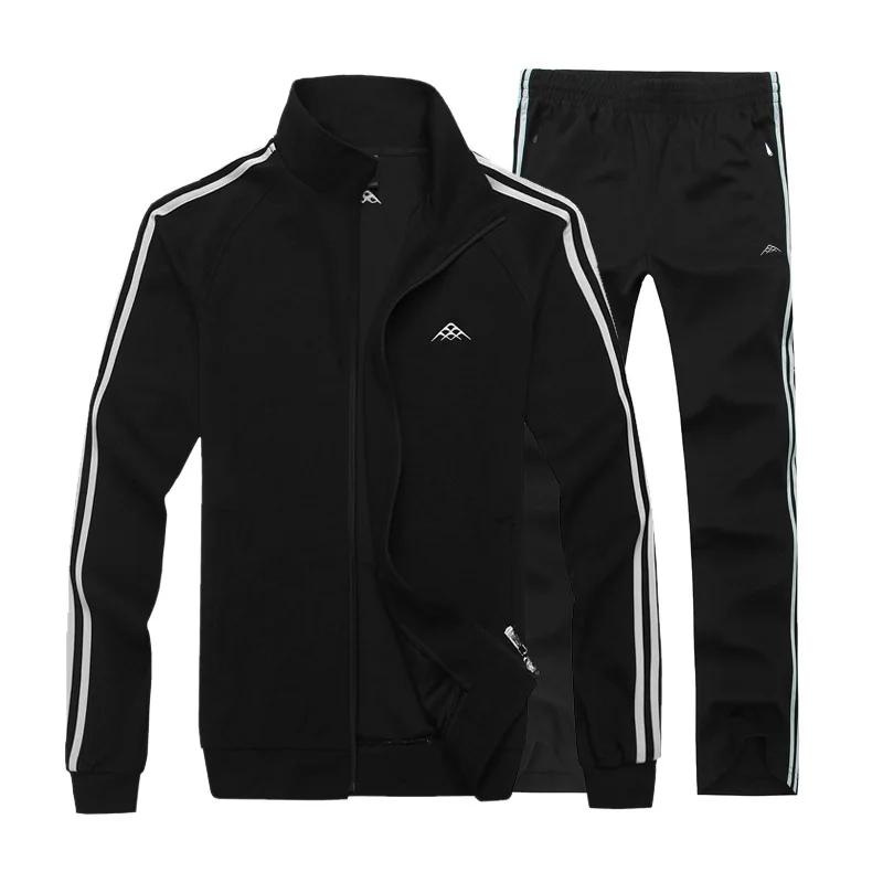 

8XL Spring Men Sportswear Sweatsuit Zip Up Jacket Sweatshirt+pant Running Jogger Casual Training Workout Outfit Set Sport Suit