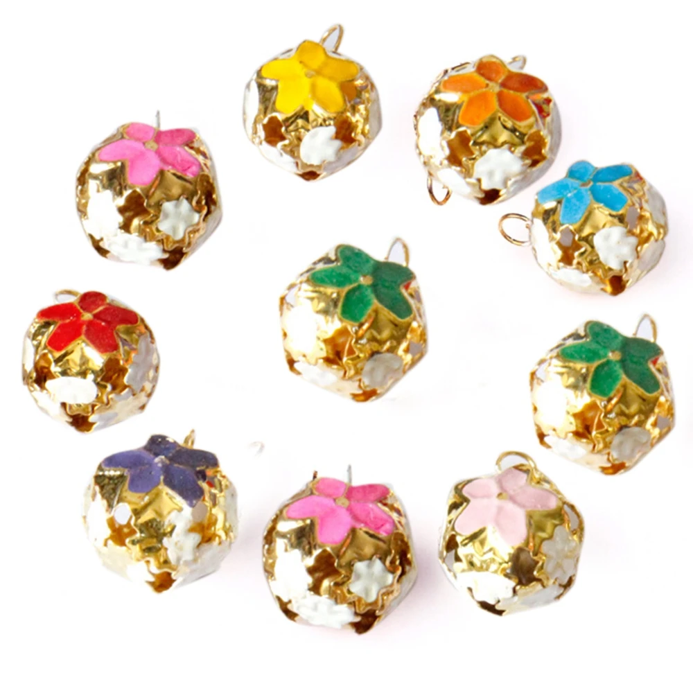 

14MM/18MM Color Pet Bells Christmas Bells Jewelry Accessories Bells Cloisonne Flower Bells